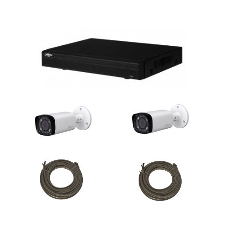 Pack de video vigilancia IP DAHUA 4 Megapíxeles de cámara con 2 cámaras