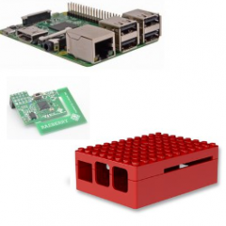 Raspberry Pi 3 carte Z-Wave Plus boitier Lego rouge