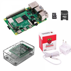Raspberry Pi4 - Raspberry Pi4 con fuente de alimentación caja transparente tarjeta SD de 128GB