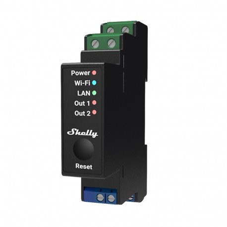Shelly PRO2 PM - 2-Kanal DIN-Schiene WIFI Modul mit Konsometer
