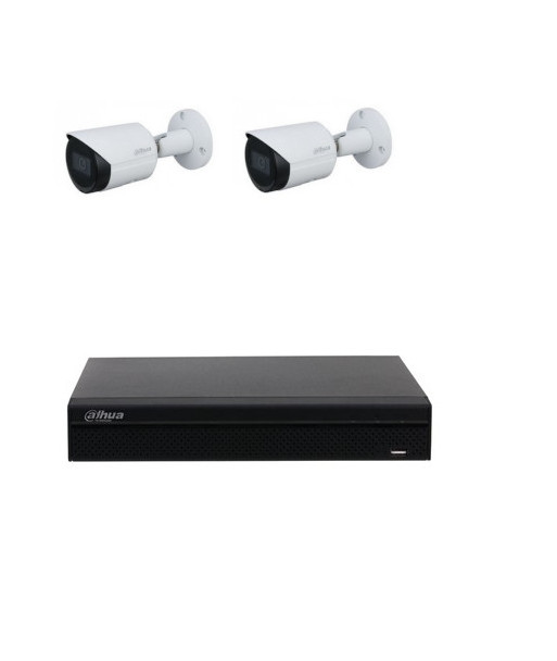Kit vidéo surveillance Dahua - Enregistreur NVR4104HS-P-4KS3 + SSD 960Go 4 canaux POE 2 caméras 4 mégapixels IPC-HFW2441S-S