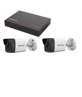 Kit Videosorveglianza Hikvision - DS-7104NI-Q1/4P Registratore 1TB SSD 2 Telecamere 2 Megapixel