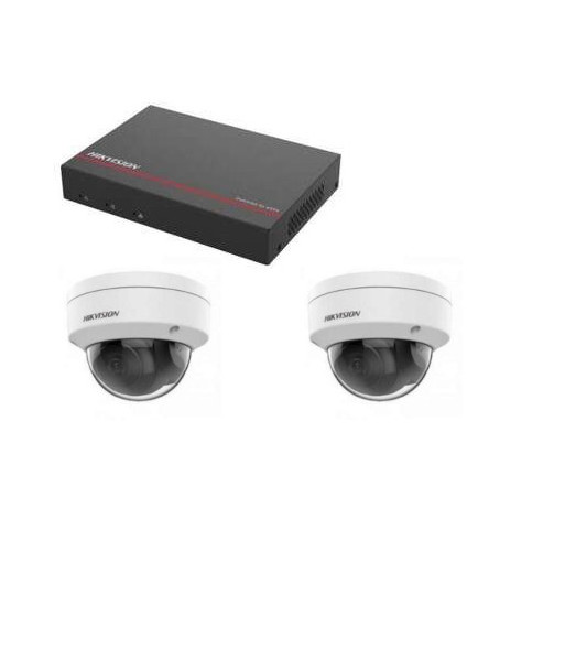 Hikvision Video Surveillance Kit - DS-7104NI-Q1/4P Recorder, 1TB SSD Hard Drive, 2 Domes, 4 Megapixels