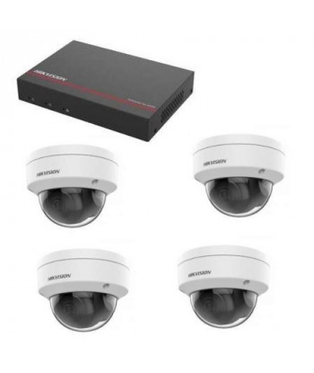 Kit vidéo surveillance Hikvision - Enregistreur DS-7104NI-Q1/4P disque dur SSD 1 To 4 Dômes 2 mégapixels
